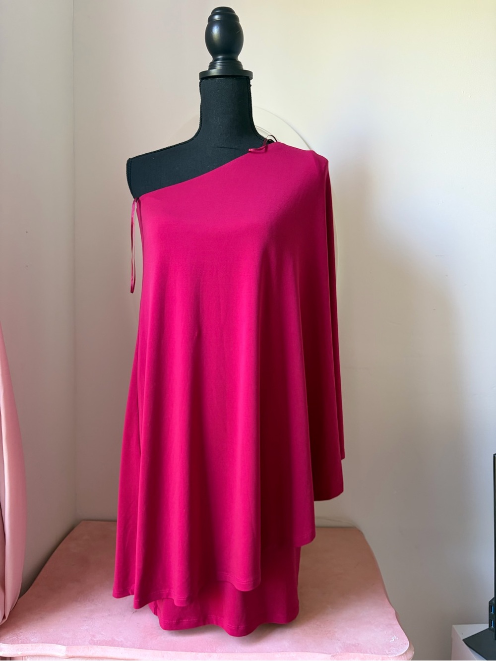 Michael Kors One-Shoulder Fuchsia Dress